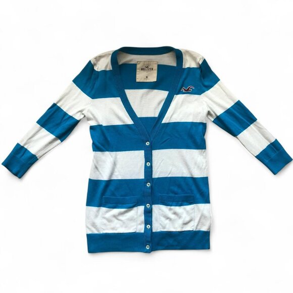 Vtg Hollister Striped Cardigan - Picture 2 of 3